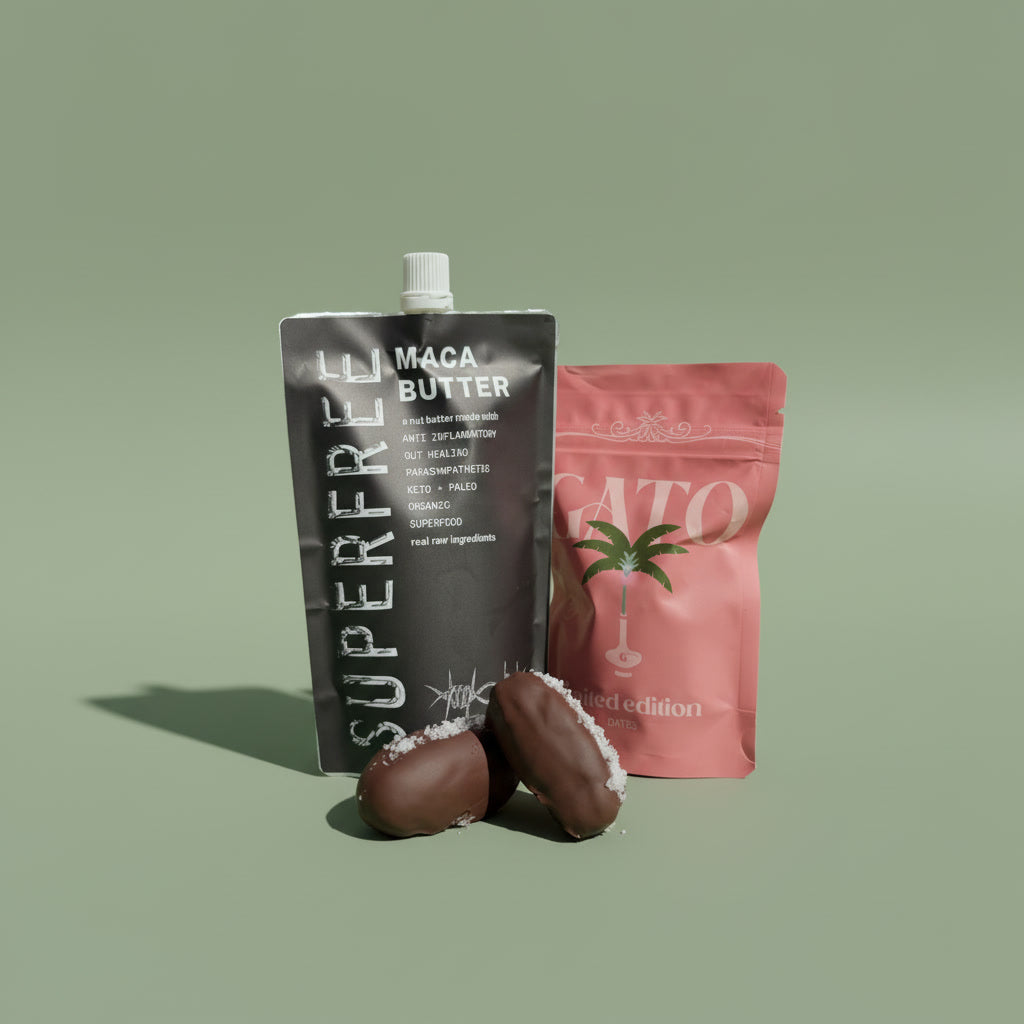 Two product packages on a green background, one labeled 'Superfree' and the other 'Cato'.