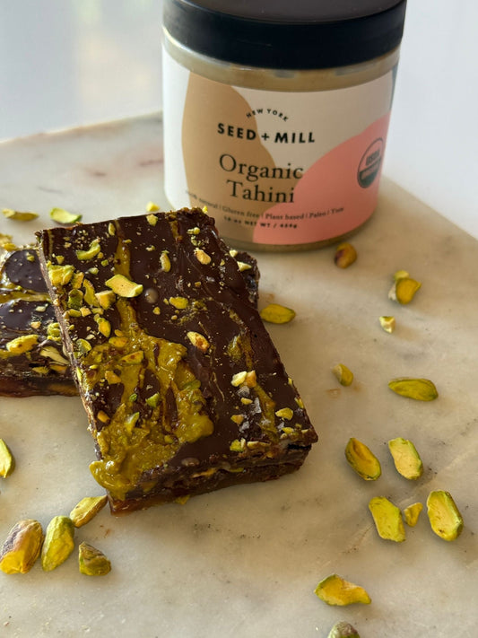 Pistachio Tahini Date Bars - Gato Dates