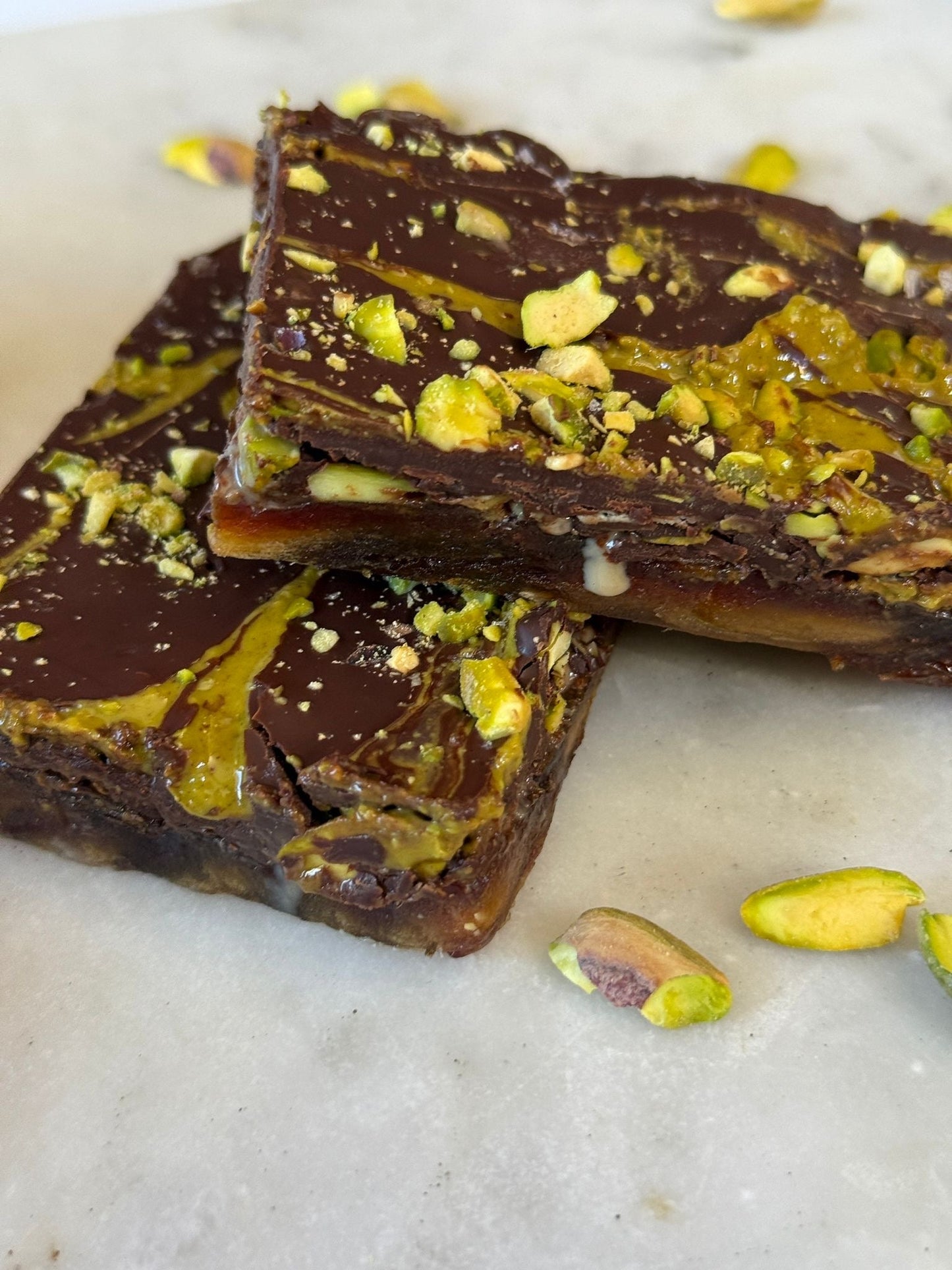 Pistachio Tahini Date Bars - Gato Dates